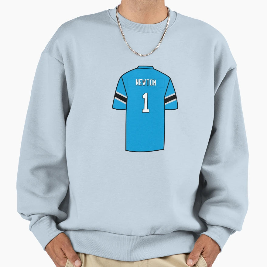 Cam Newton Jersey Sweatshirt - Novelty Apparel for Adults - T-Shirt, Sweatshirt, Hoodie