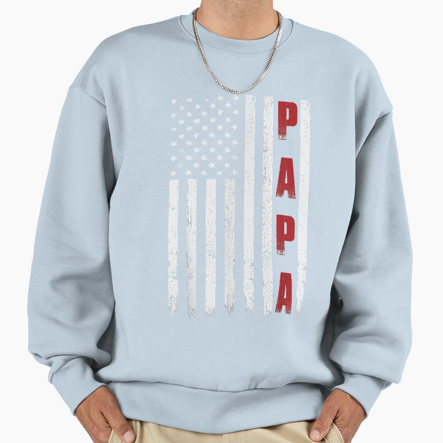 Mens Proud Papa Funny Fathers Day Sweatshirt - Minimalist Print for Adults - T-Shirt, Sweatshirt, Hoodie