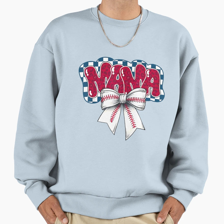 Baseball Mama Coquette Bow Game Sweatshirt - Streetwear Style for Adults - T-Shirt, Sweatshirt, Hoodie