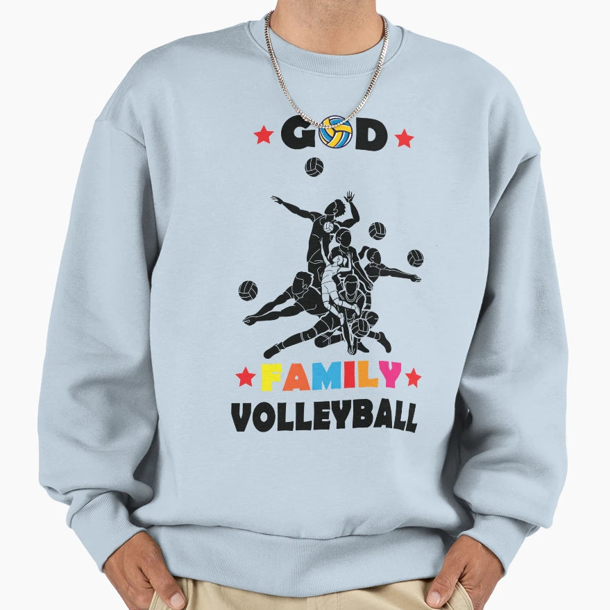 God Family Volleyball Sweatshirt - Unique Graphic Unisex - T-Shirt, Sweatshirt, Hoodie