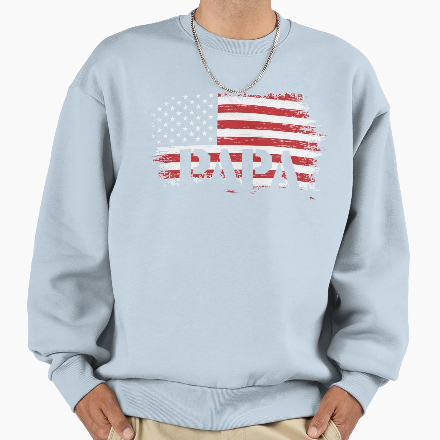 Usa America Papa Sweatshirt - Trendy Graphic Men Women - T-Shirt, Sweatshirt, Hoodie