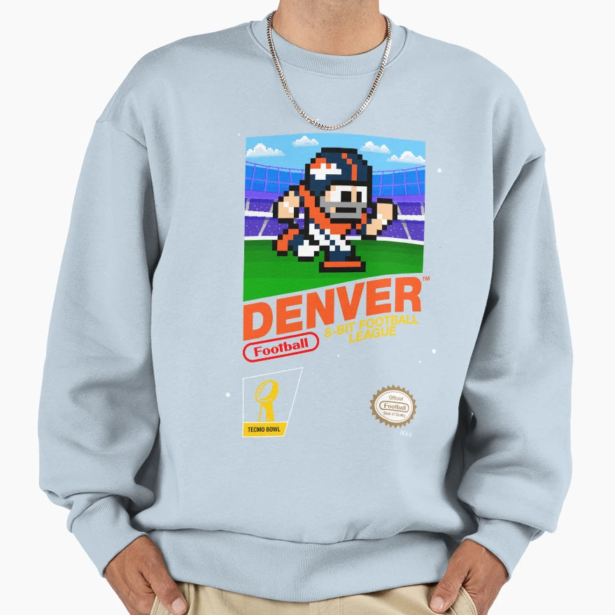 Denver Broncos 8 Bit Videogames Sweatshirt - Aesthetic Graphic for Adults - T-Shirt, Sweatshirt, Hoodie