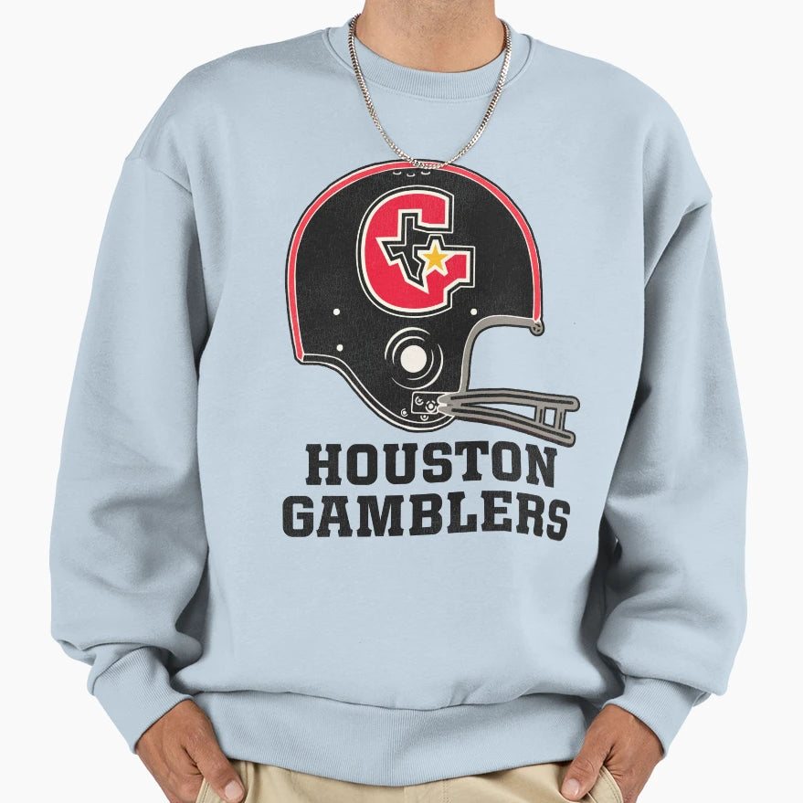 Houston Gamblers Football Team Sweatshirt - Graphic Print for Adults - T-Shirt, Sweatshirt, Hoodie