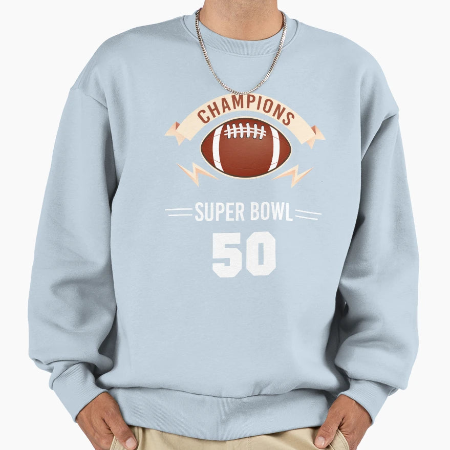 Super Bowl 50 Champions Winner Sweatshirt - Aesthetic Graphic for Adults - T-Shirt, Sweatshirt, Hoodie
