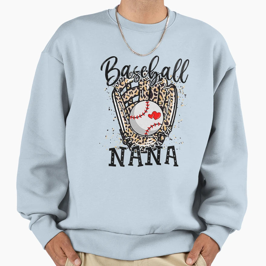 Baseball Nana Leopard Game Day Sweatshirt - Streetwear Style Unisex - T-Shirt, Sweatshirt, Hoodie