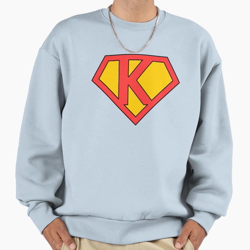 Letter K Super Letter Red And Sweatshirt - Custom Art Print Men Women - T-Shirt, Sweatshirt, Hoodie