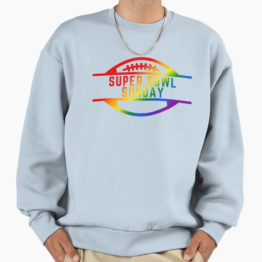 Super Bowl Sunday Pride Flag Game Sweatshirt - Novelty Apparel Men Women - T-Shirt, Sweatshirt, Hoodie