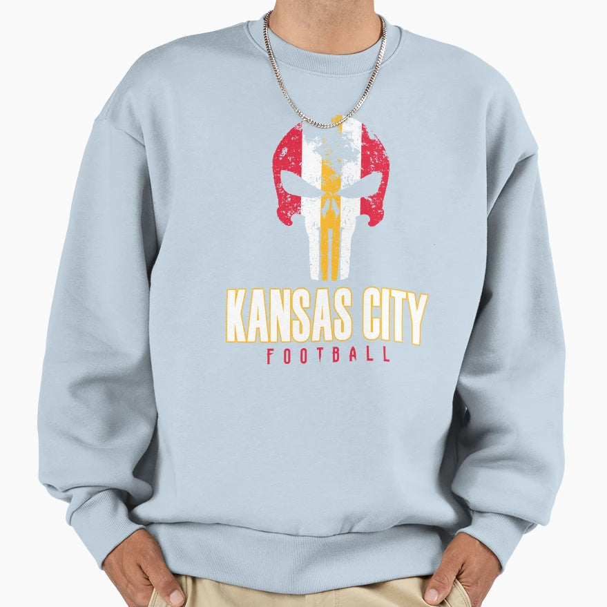 Kansas City Pro Football Kc Grunge Sweatshirt - Fun Novelty Design Unisex - T-Shirt, Sweatshirt, Hoodie