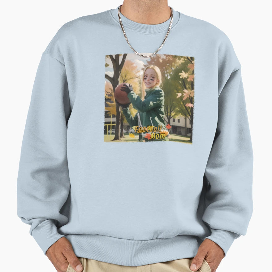 Football Mom Autumn Sweatshirt - Minimalist Print Men Women - T-Shirt, Sweatshirt, Hoodie