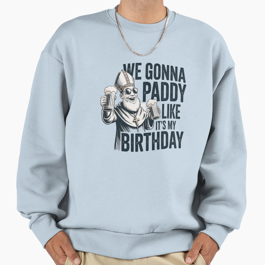 Saint Patrick Bishop Beer Toast Sweatshirt - Custom Art Print Men Women - T-Shirt, Sweatshirt, Hoodie