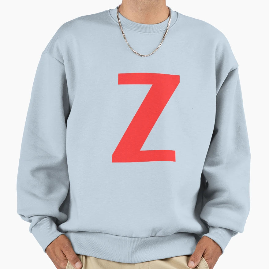 Big Red Alphabet Letter Z Sweatshirt - Custom Art Print for Adults - T-Shirt, Sweatshirt, Hoodie