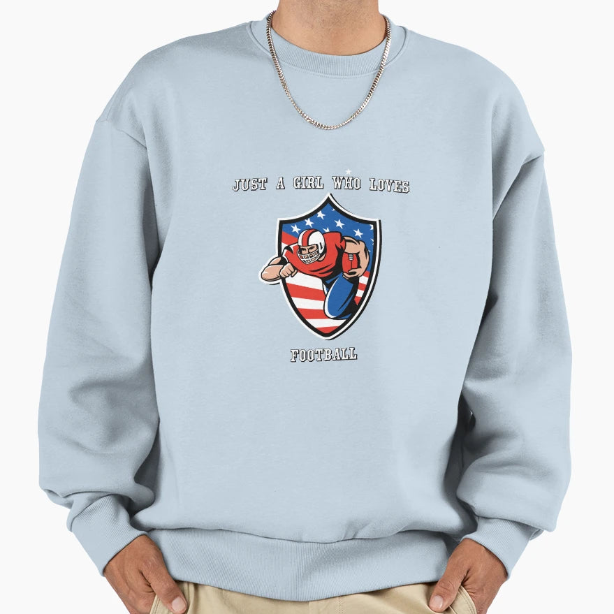 Just Who Loves Football Sweatshirt - Fun Novelty Design for Adults - T-Shirt, Sweatshirt, Hoodie