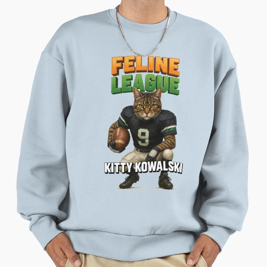 Gridiron Kitty Sweatshirt - Custom Art Print for Adults - T-Shirt, Sweatshirt, Hoodie