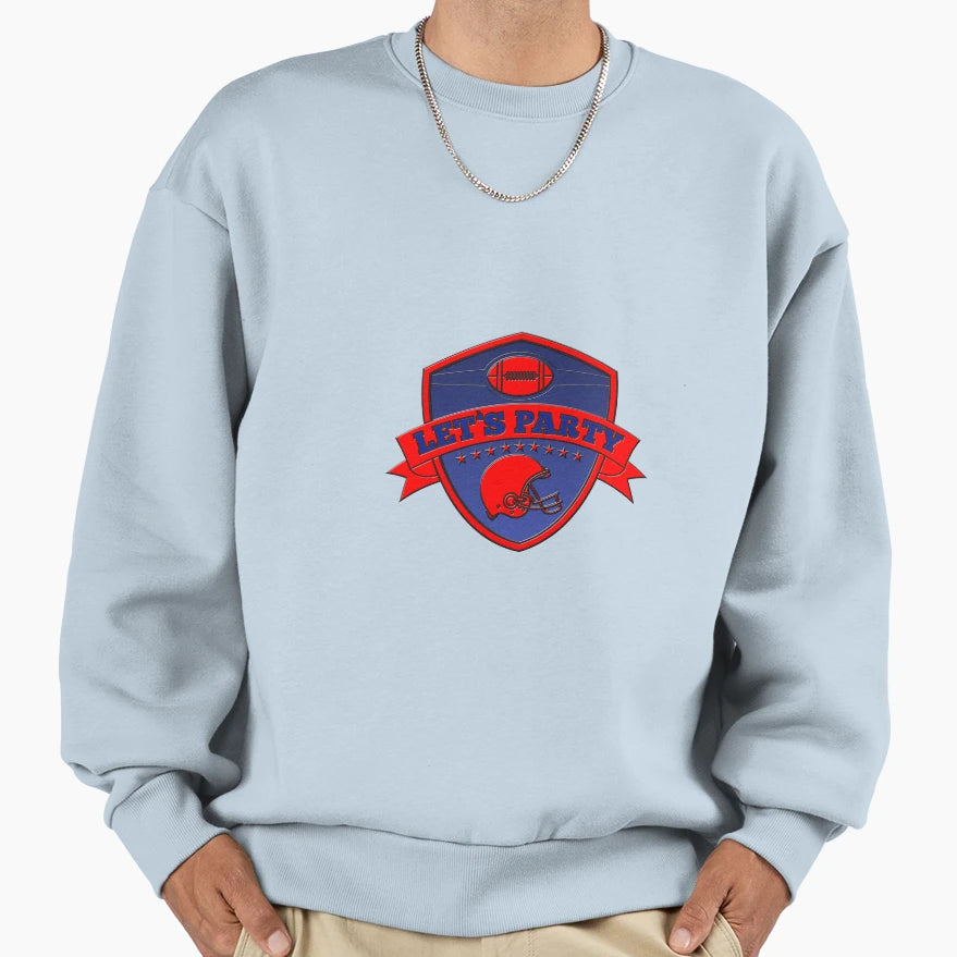 American Football Lets Party Shield Sweatshirt - Graphic Print Unisex - T-Shirt, Sweatshirt, Hoodie