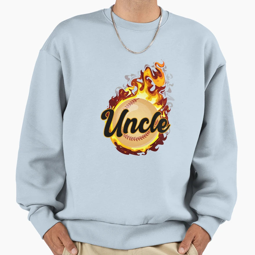 Uncle Baseball Player Sweatshirt - Minimalist Print Men Women - T-Shirt, Sweatshirt, Hoodie