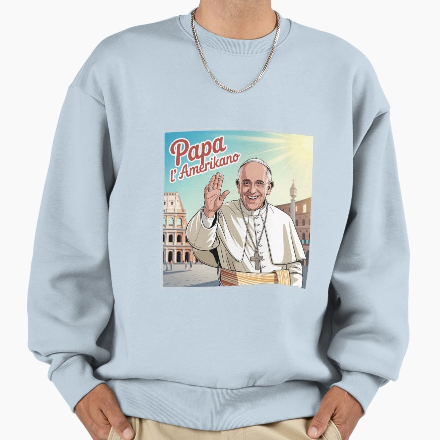 Pope Amerikano Leon Pop Art Saint Sweatshirt - Minimalist Print for Adults - T-Shirt, Sweatshirt, Hoodie