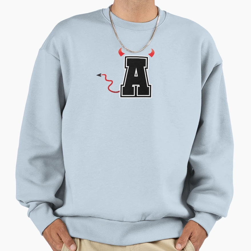 Letter College Font Evil Naughty Sweatshirt - Fun Novelty Design Men Women - T-Shirt, Sweatshirt, Hoodie