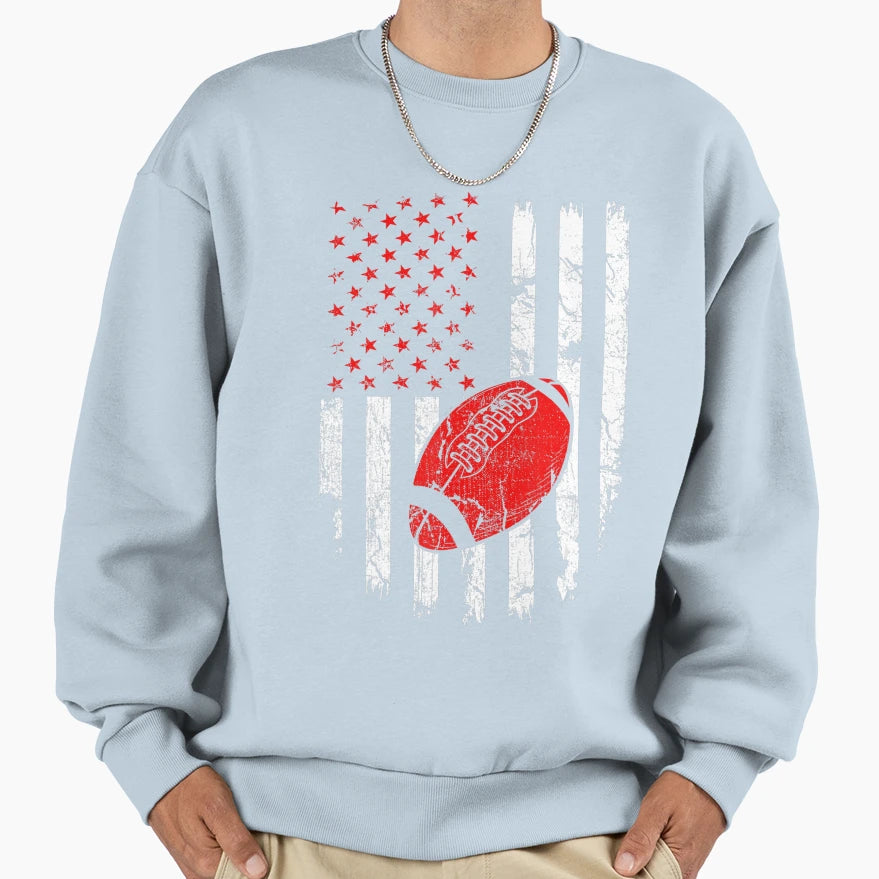 American Flag Football Usa Sweatshirt - Unique Graphic for Adults - T-Shirt, Sweatshirt, Hoodie