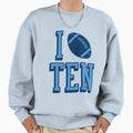 I Love Ten Football White Sweatshirt - Custom Art Print for Adults - T-Shirt, Sweatshirt, Hoodie
