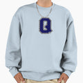 Silver And Navy Varsity Letter Q Sweatshirt - Novelty Apparel Men Women - T-Shirt, Sweatshirt, Hoodie