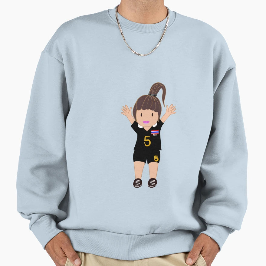 Cartoon Thai Volleyball Player Sweatshirt - Casual Everyday Wear for Adults - T-Shirt, Sweatshirt, Hoodie