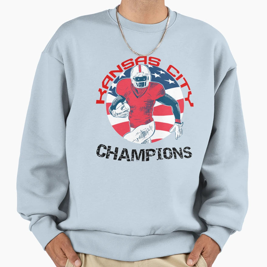 Kansas City Champions Football T-Shirt - Graphic Print Unisex - T-Shirt, Sweatshirt, Hoodie