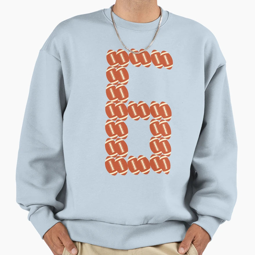 Player Number 6 Six American Sweatshirt - Aesthetic Graphic Unisex - T-Shirt, Sweatshirt, Hoodie