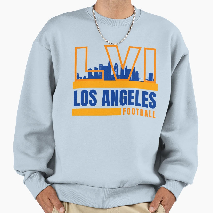 Los Angeles Football Yellow Blue Sweatshirt - Trendy Graphic for Adults - T-Shirt, Sweatshirt, Hoodie