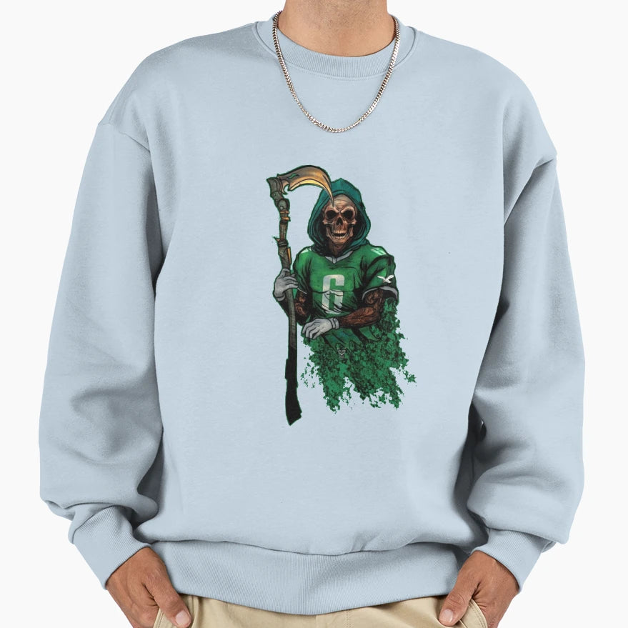 Slim Reaper Football Sweatshirt - Minimalist Print for Adults - T-Shirt, Sweatshirt, Hoodie