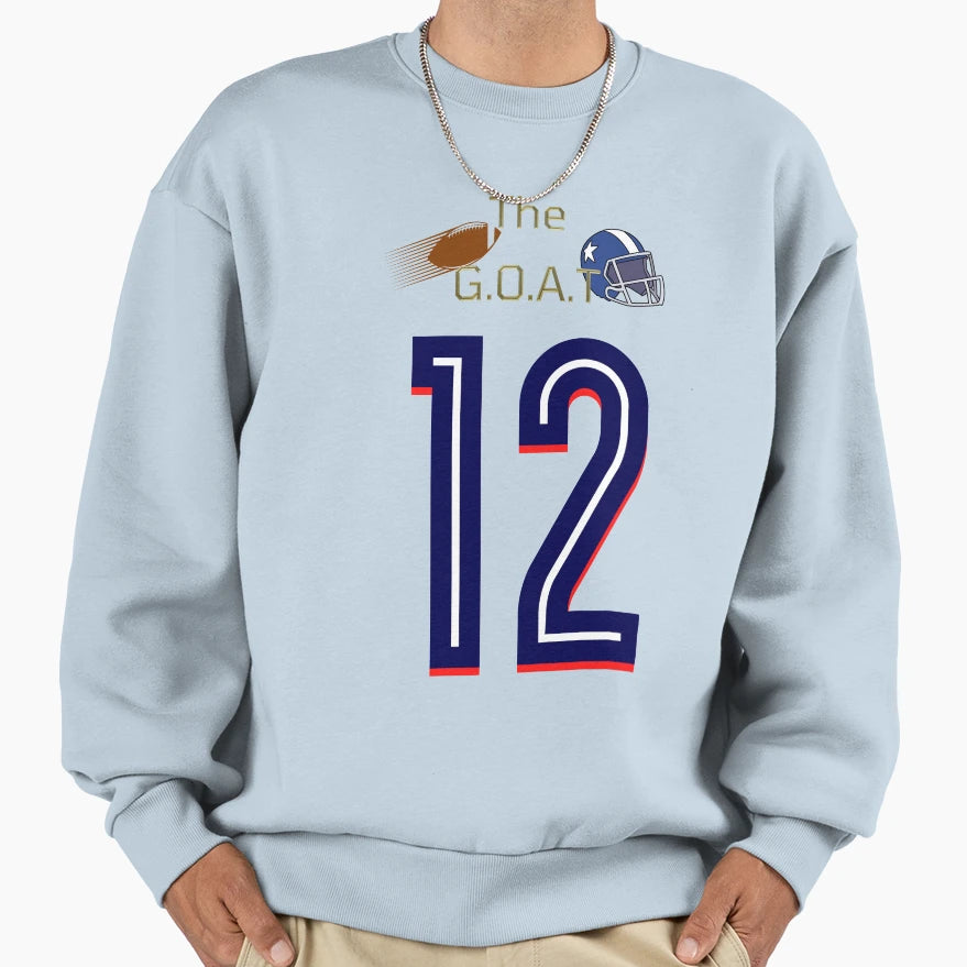 G O T Number 12 Football Sweatshirt - Novelty Apparel for Adults - T-Shirt, Sweatshirt, Hoodie