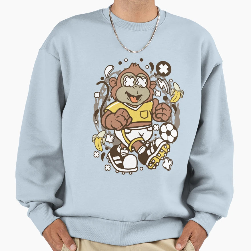 Soccer Monkey Sweatshirt - Streetwear Style Unisex - T-Shirt, Sweatshirt, Hoodie