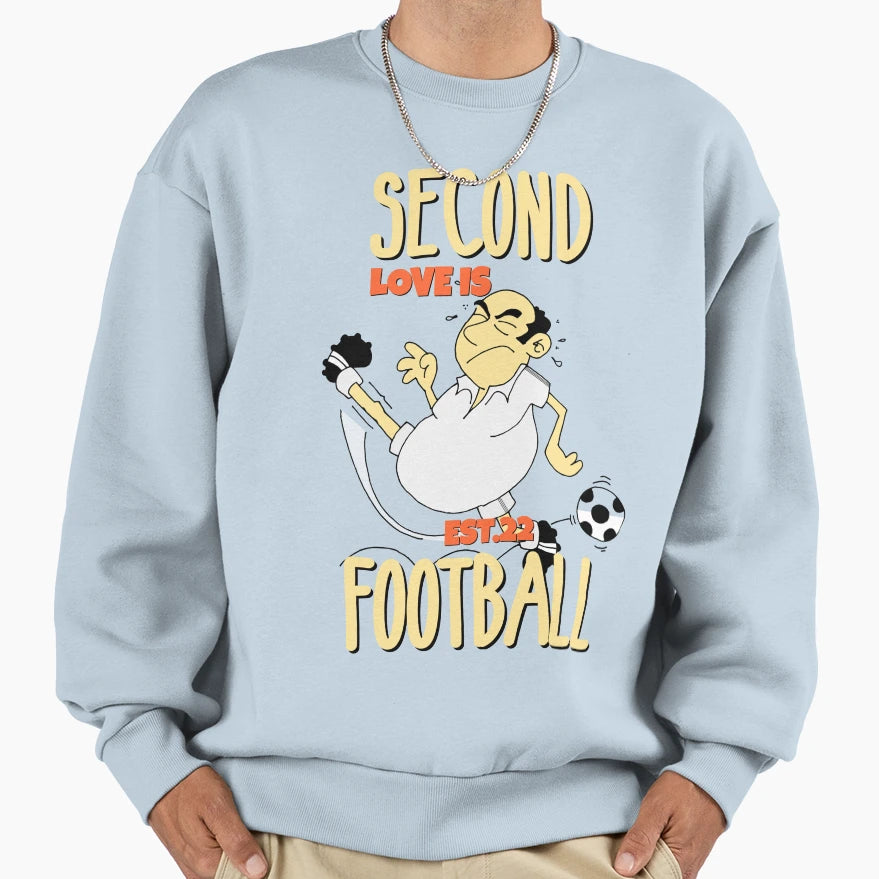 Second Love Is Footbal Sweatshirt - Graphic Print for Adults - T-Shirt, Sweatshirt, Hoodie