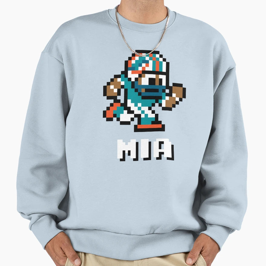 Miami Dolphins Tecmo Super Sweatshirt - Casual Everyday Wear for Adults - T-Shirt, Sweatshirt, Hoodie