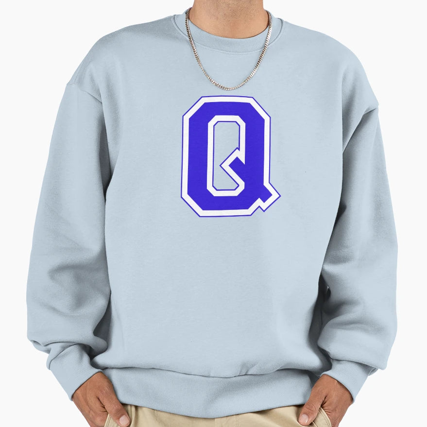 Varsity Letter Q Sweatshirt - Trendy Graphic Unisex - T-Shirt, Sweatshirt, Hoodie