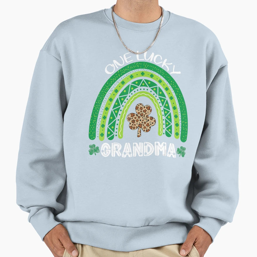 One Lucky Grandma Shamrock St Sweatshirt - Fun Novelty Design Men Women - T-Shirt, Sweatshirt, Hoodie