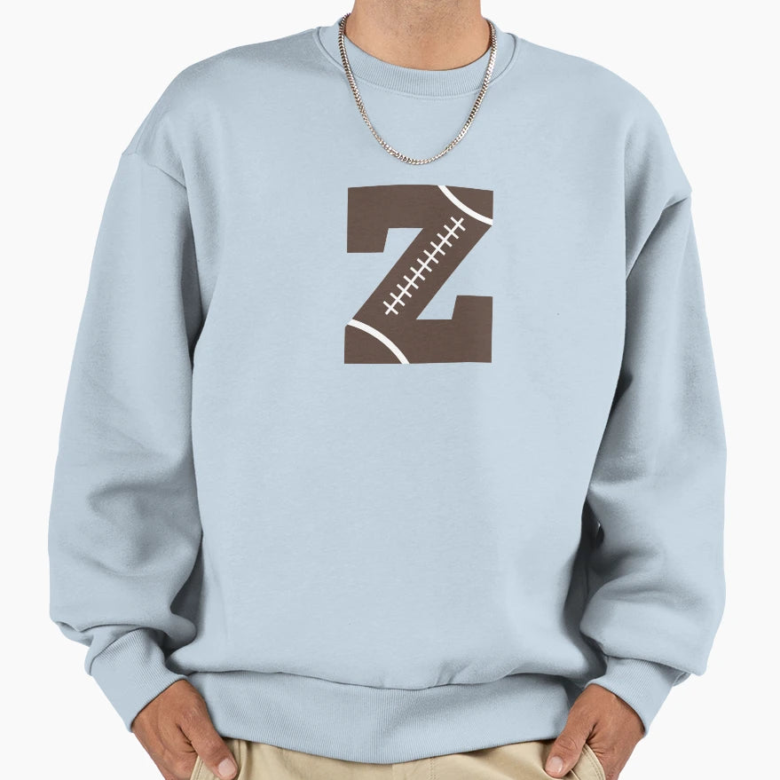 Personalized Football Initial Z Sweatshirt - Custom Art Print Men Women - T-Shirt, Sweatshirt, Hoodie