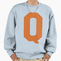 Alphabet Orange Q Sports Letter Q Sweatshirt - Minimalist Print Unisex - T-Shirt, Sweatshirt, Hoodie