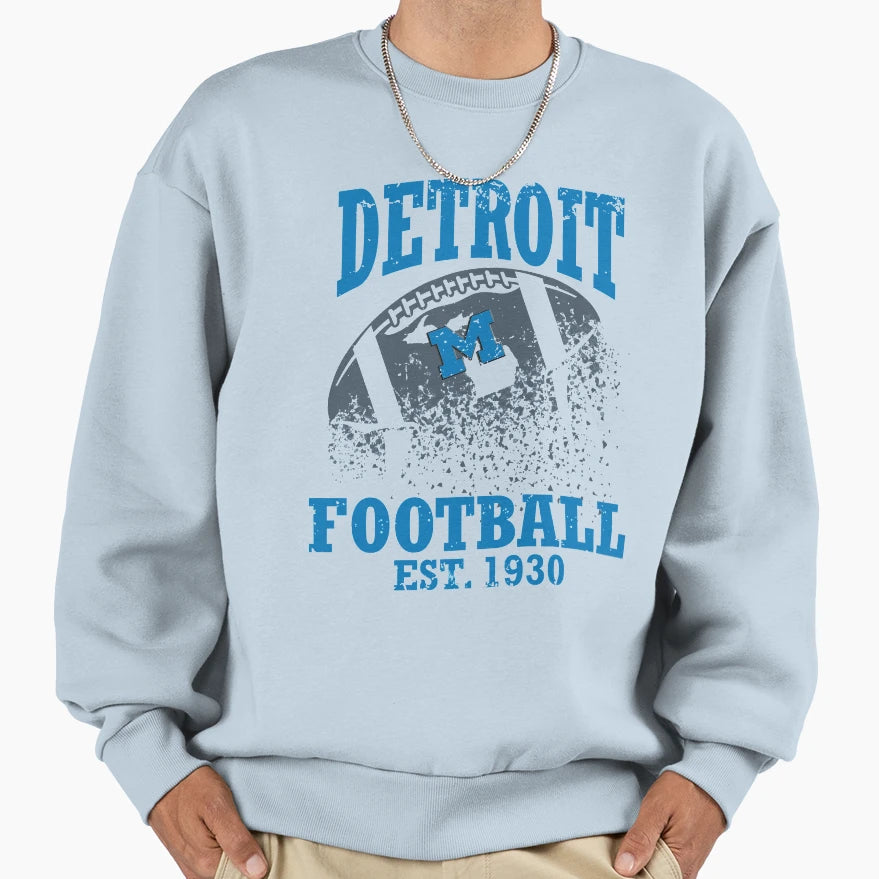 Detroit Football Sweatshirt - Casual Everyday Wear Unisex - T-Shirt, Sweatshirt, Hoodie