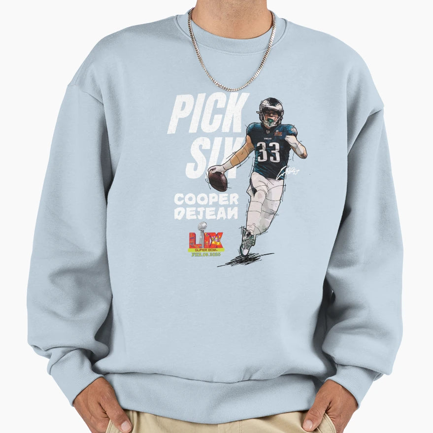 2025 Super Bowl Pick Six Sweatshirt - Casual Everyday Wear for Adults - T-Shirt, Sweatshirt, Hoodie