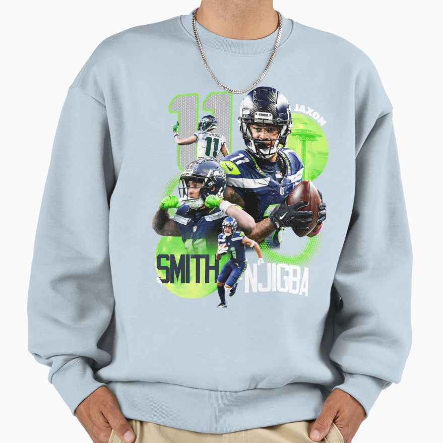 Jaxon Smith Njigba Seattle Sweatshirt - Custom Art Print for Adults - T-Shirt, Sweatshirt, Hoodie