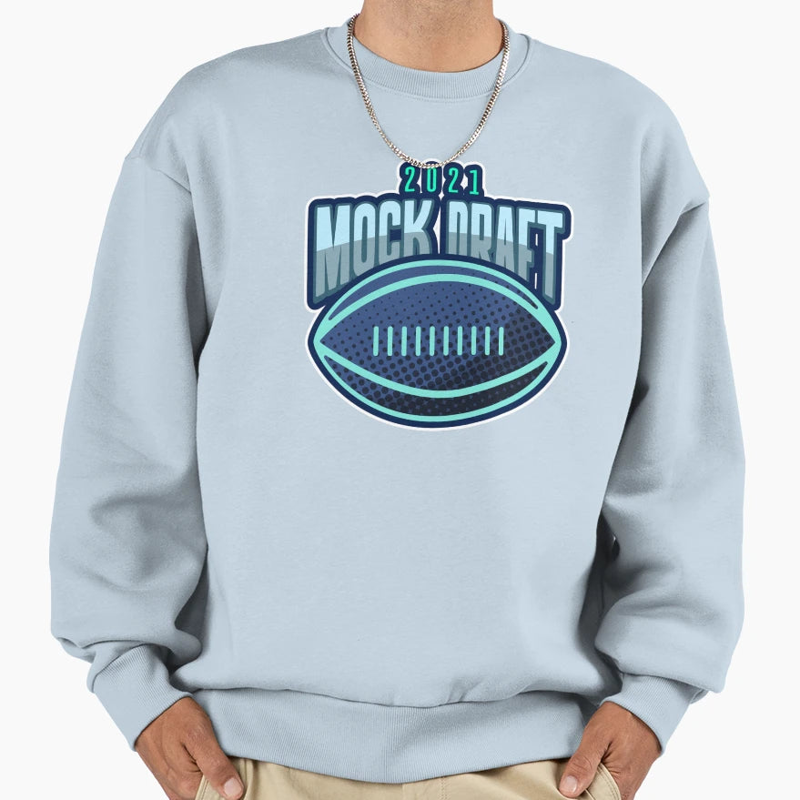 Mock Draft 2021 Fantasy Football Sweatshirt - Minimalist Print for Adults - T-Shirt, Sweatshirt, Hoodie