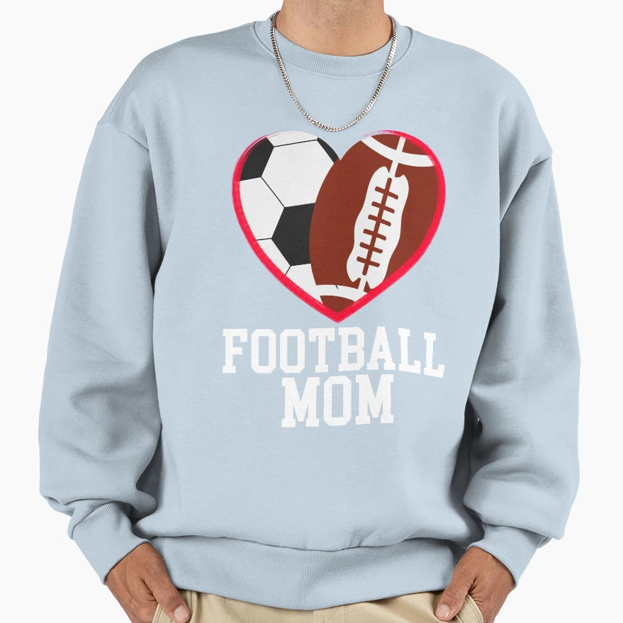Soccer Mom Football Baller Heart Shape Sweatshirt - Trendy Graphic Unisex - T-Shirt, Sweatshirt, Hoodie