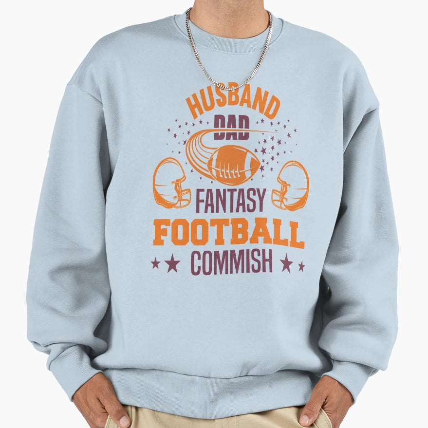 Husband Dad Fantasy Football Sweatshirt - Novelty Apparel for Adults - T-Shirt, Sweatshirt, Hoodie