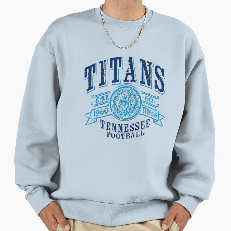 Tennessee Titans Crest Football T-Shirt - Minimalist Print for Adults - T-Shirt, Sweatshirt, Hoodie
