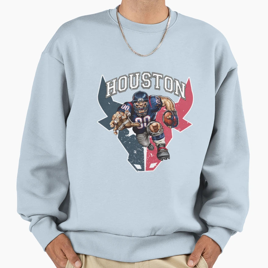 Houston Football Sweatshirt - Custom Art Print for Adults - T-Shirt, Sweatshirt, Hoodie