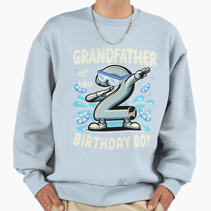 Grandfather 2Nd Bithday Swim Sweatshirt - Casual Everyday Wear Men Women - T-Shirt, Sweatshirt, Hoodie