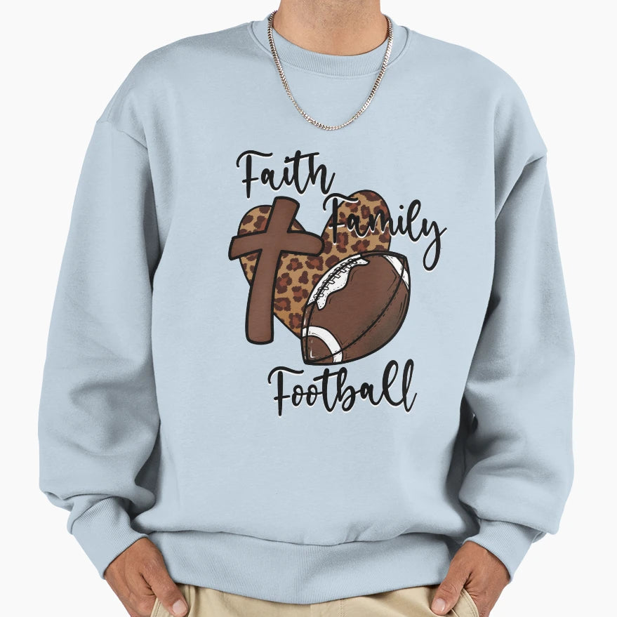 Faith Family Football Sweatshirt - Fun Novelty Design for Adults - T-Shirt, Sweatshirt, Hoodie