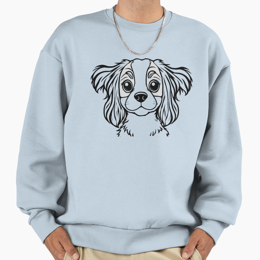 Cheerful Cavalier King Charles Sweatshirt - Aesthetic Graphic Unisex - T-Shirt, Sweatshirt, Hoodie