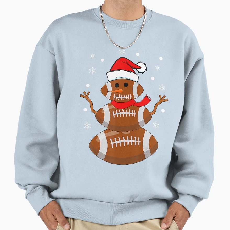 Football Snowman Football Sweatshirt - Custom Art Print Men Women - T-Shirt, Sweatshirt, Hoodie
