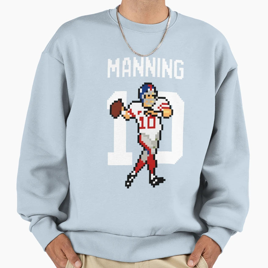 Eli Manning Pixel Art 10 Qb Sweatshirt - Graphic Print for Adults - T-Shirt, Sweatshirt, Hoodie